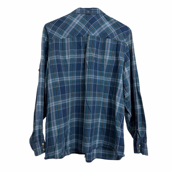 LL Bean Blue Plaid Lakewashed 100% Cotton Button Up Oxford Shirt Size X LARGE - Picture 6 of 7